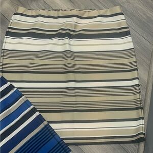 Striped Beige and Black Women's Skirt